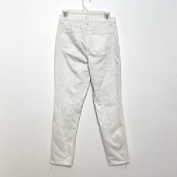 LANDS' END High Rise Slim Ankle Jean White Light Wash? High Waisted Cropped Crop - Picture 7 of 12